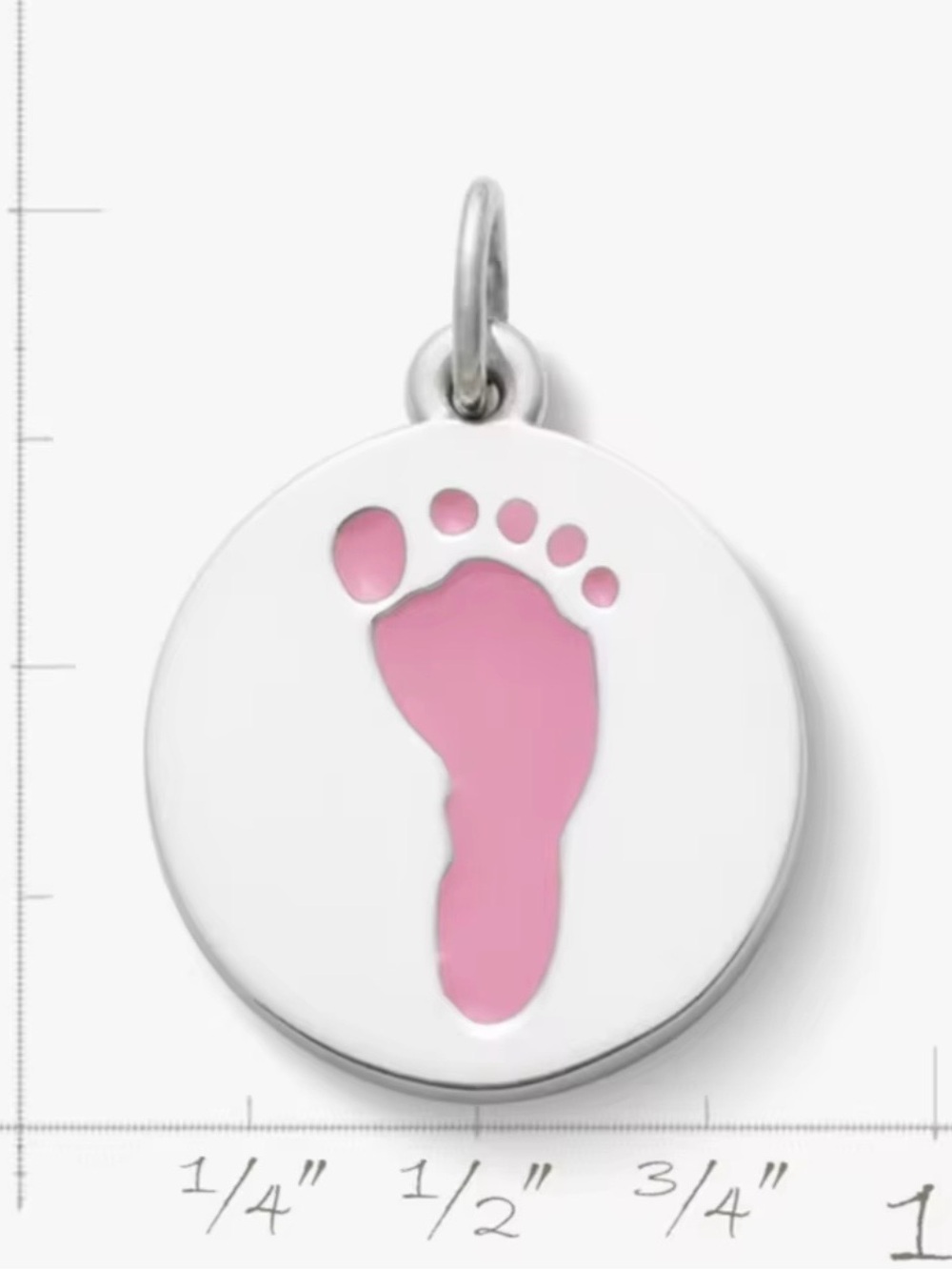 Sterling Silver James Avery style girl footprint cutout charm